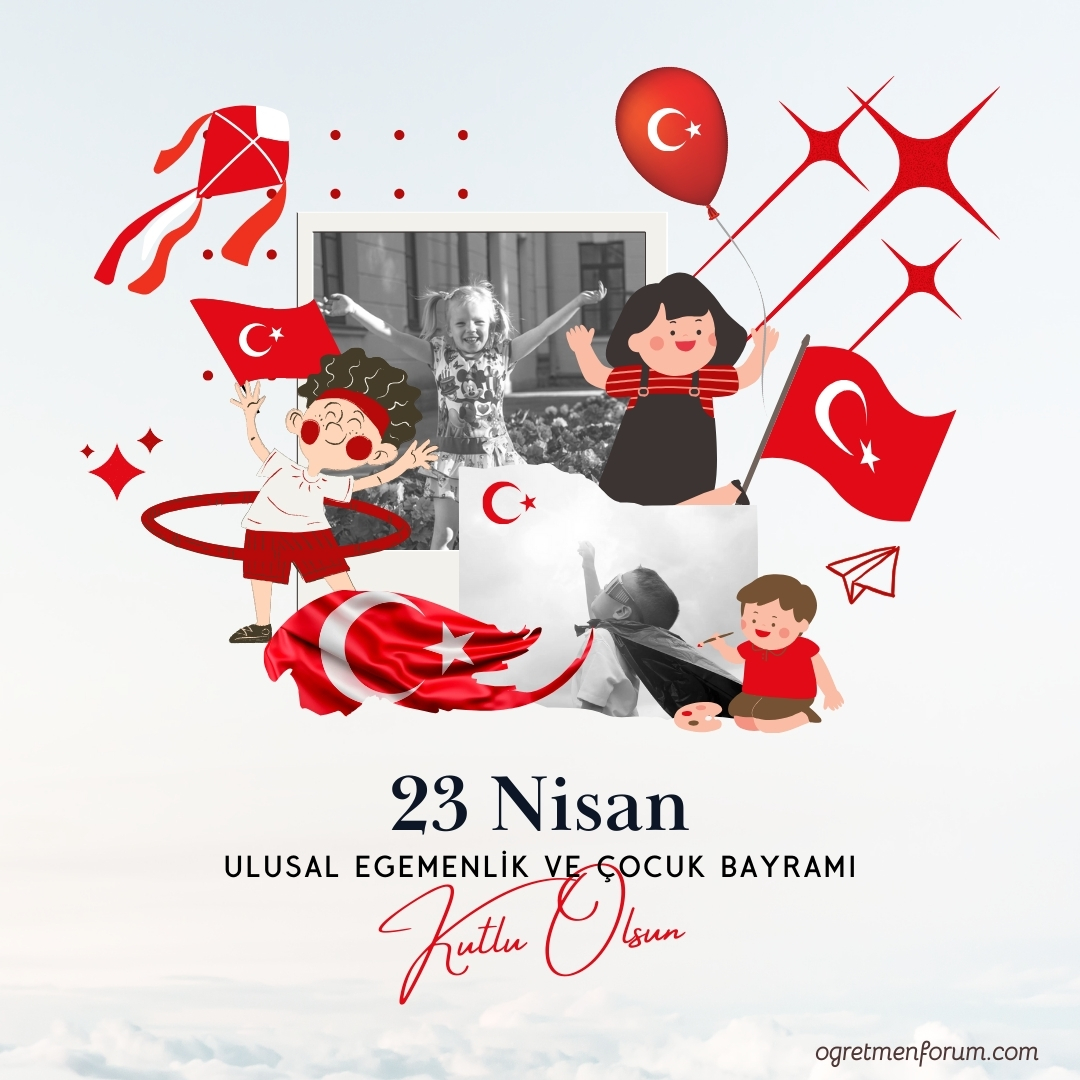 Kırmızı, beyaz, 23 Nisan Ulusal Egemenlik ve Çocuk Bayramı kutlama instagram gönderisi.jpg