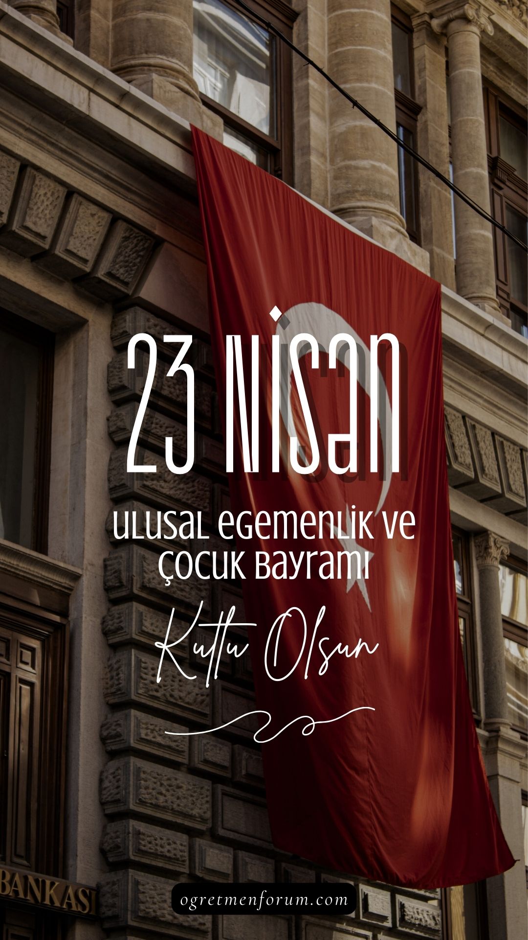 Sade Tipografik Kırmızı Beyaz 23 Nisan Ulusal Egemenlik ve Çocuk Bayramı Kutlama Instagram Hik...jpg